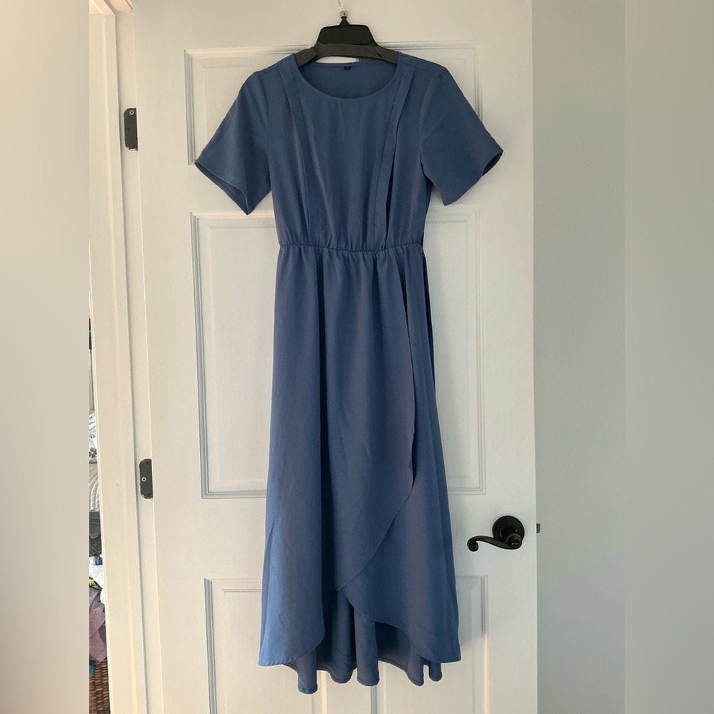 Blue maternity dress